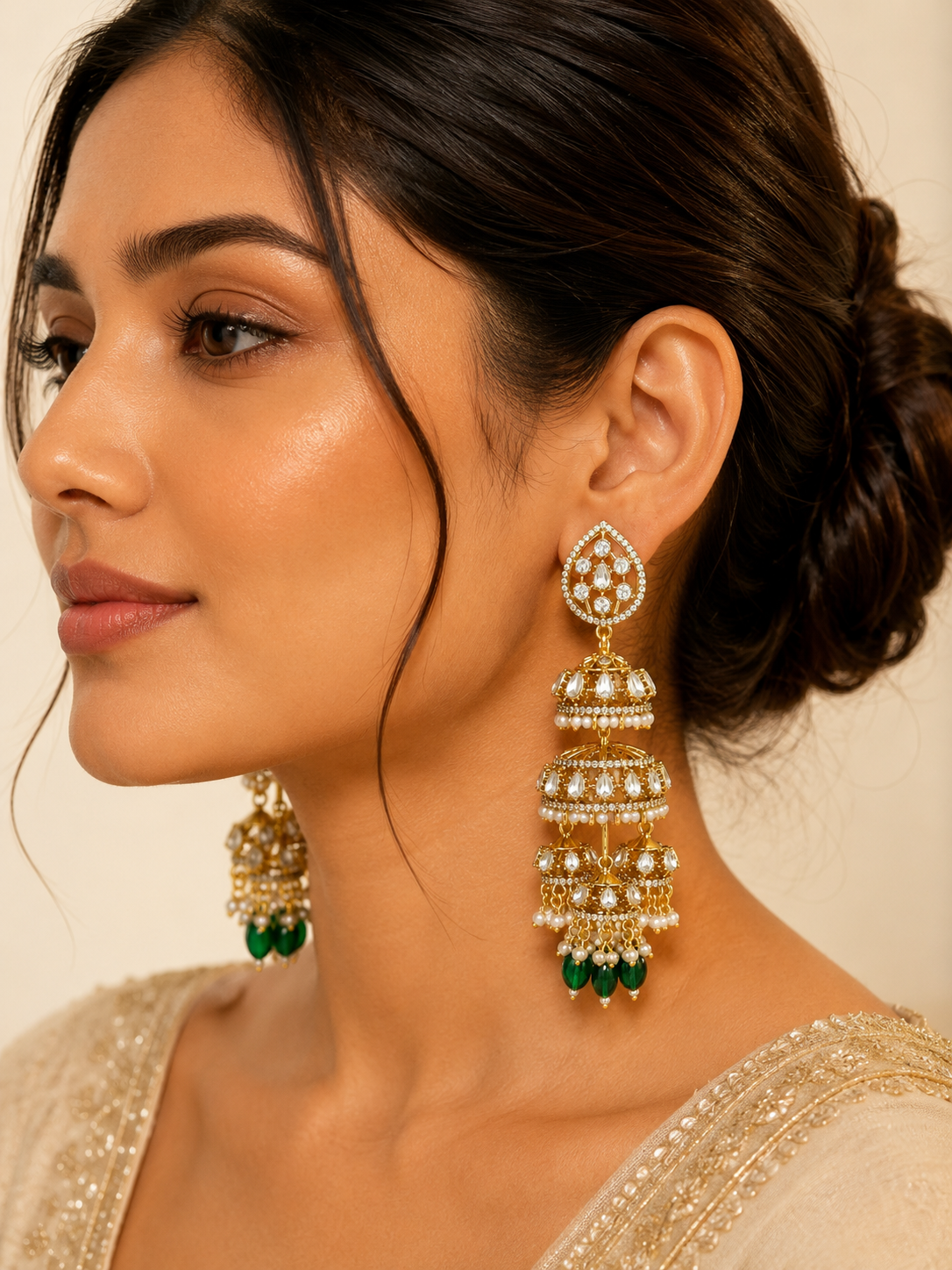 Emerald Noor Heritage Jhumkas