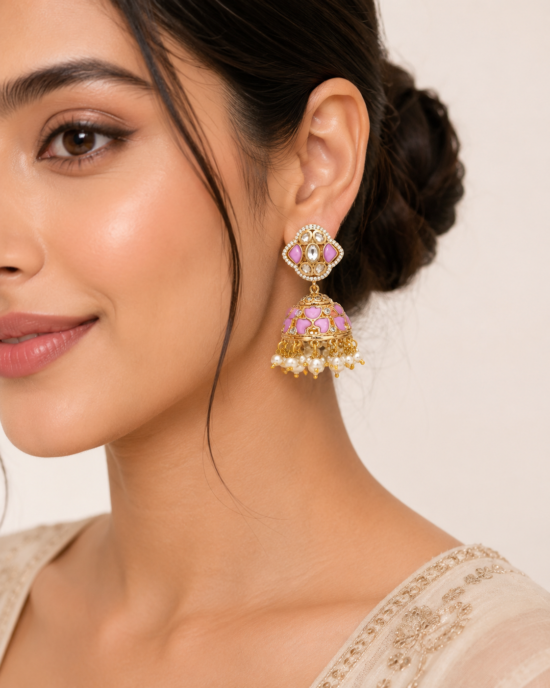 Gulbahaar Pearl Jhumkas
