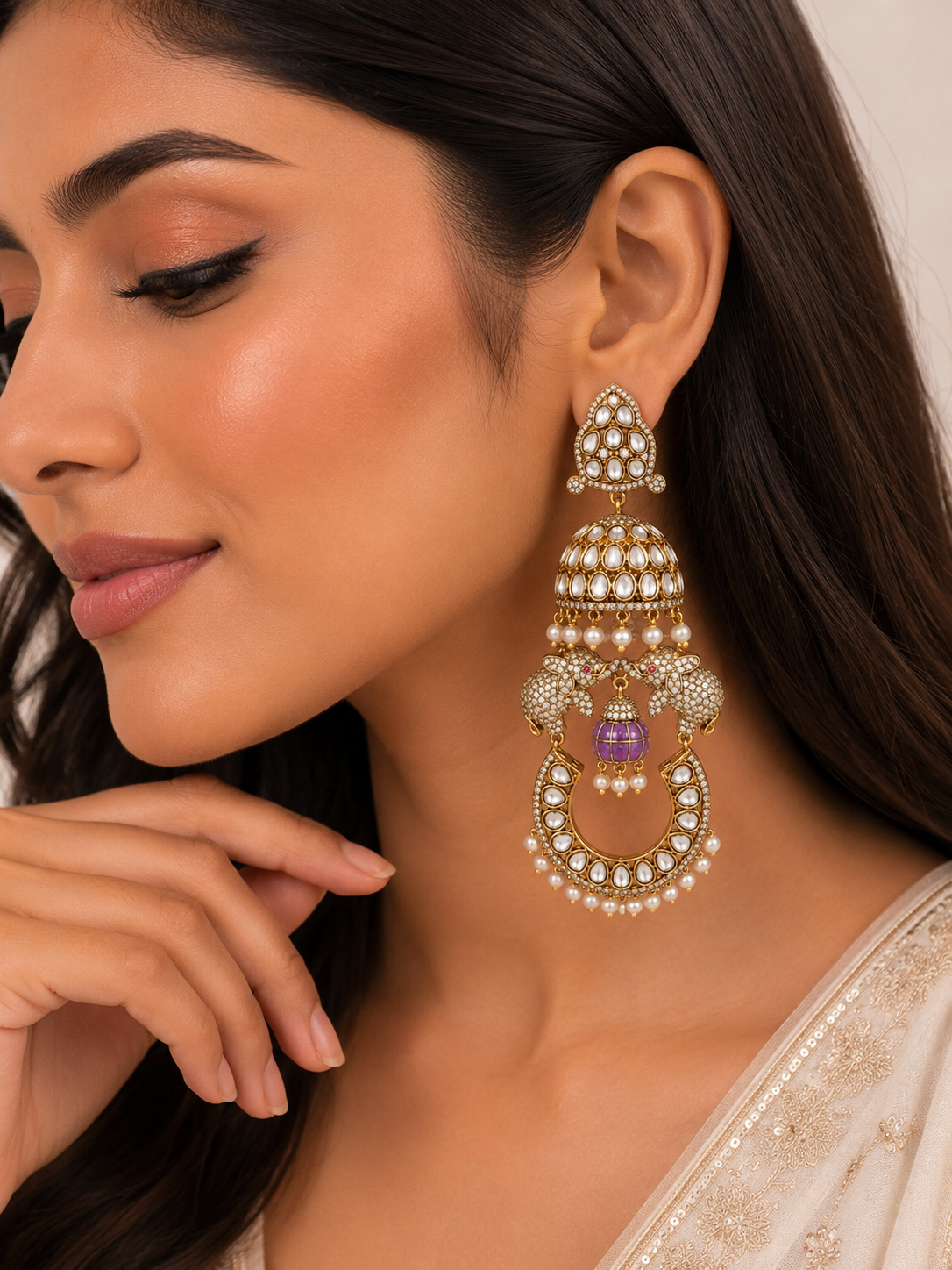 Gajraj Noor Heritage Jhumkas