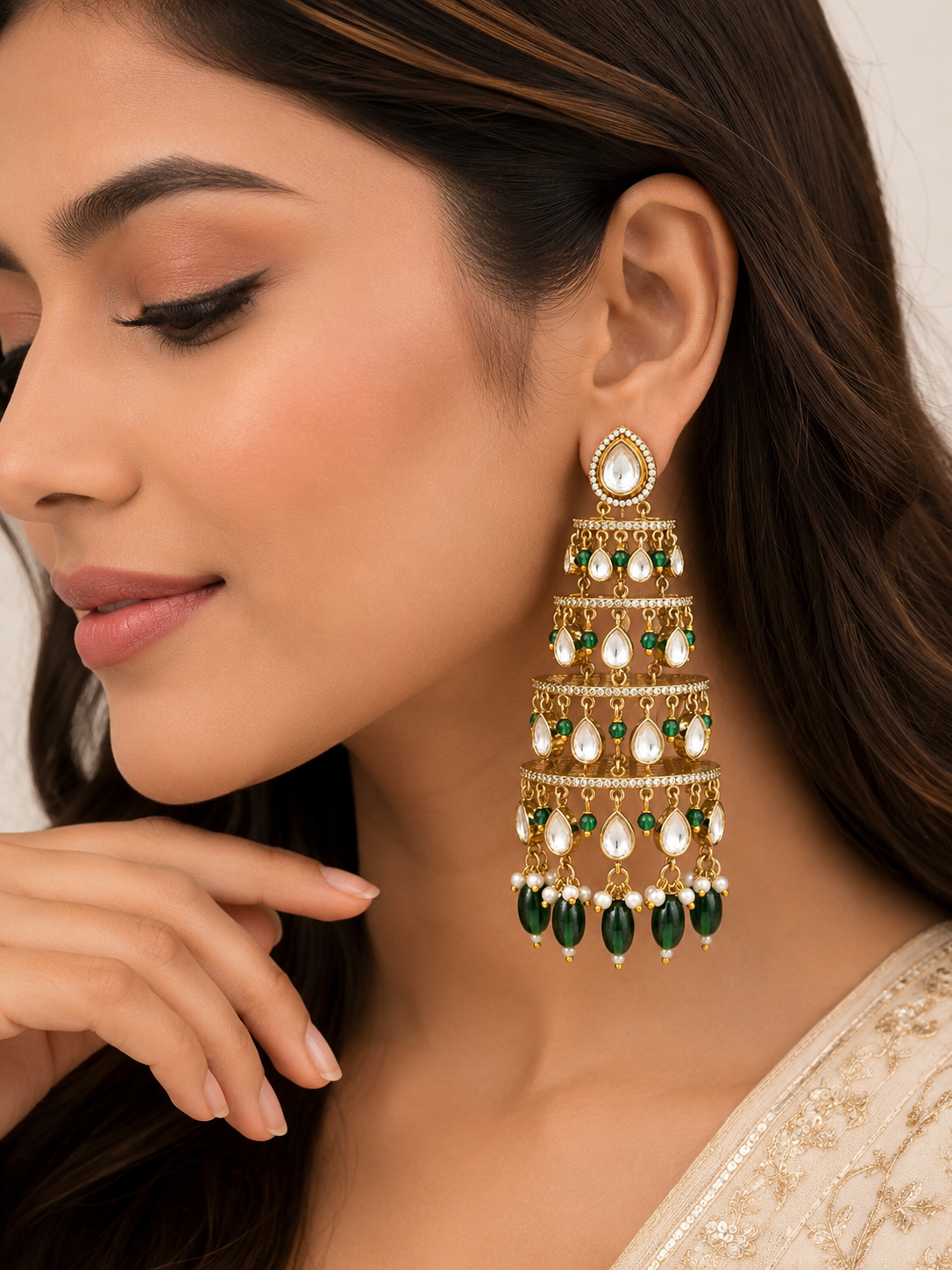 Emerald Noor Cascade Chandeliers