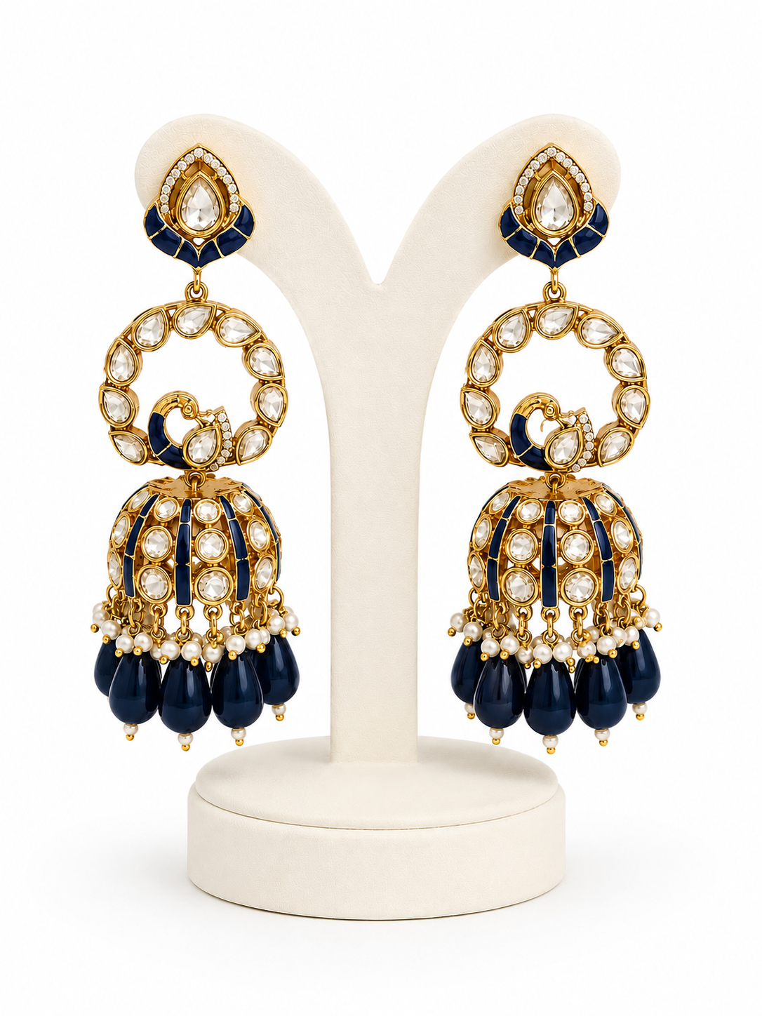 Neelambari Rajwadi Peacock Jhumkas