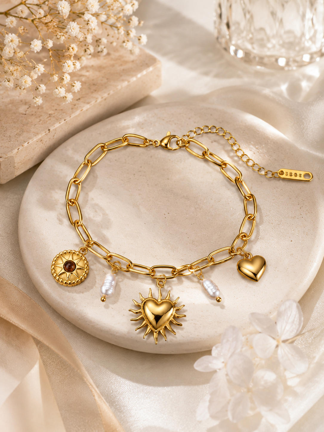 Soleil Heart Charm Bracelet