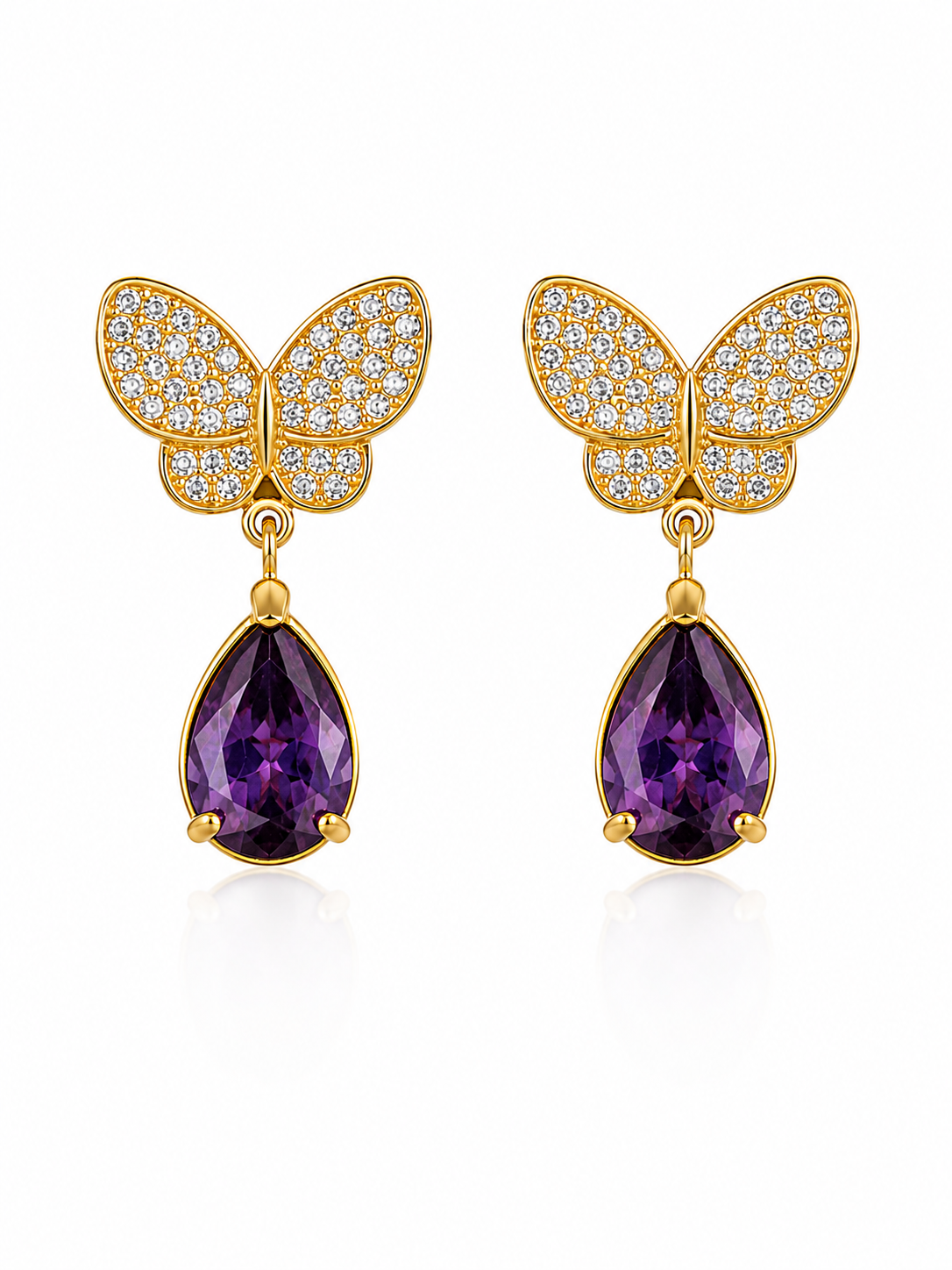 Amethyst Flutter Drop Earrings