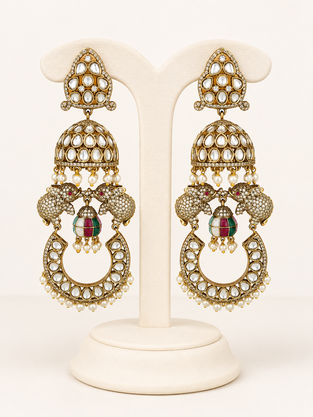 Rajsi Gajmukut Heritage Earrings