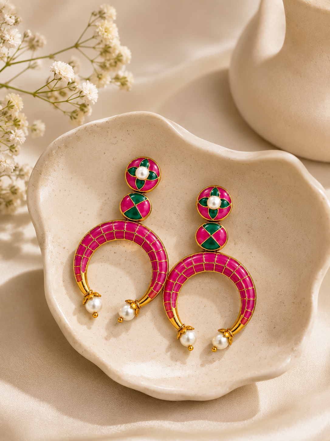 Gulnaar Meenakari Hoop Earrings