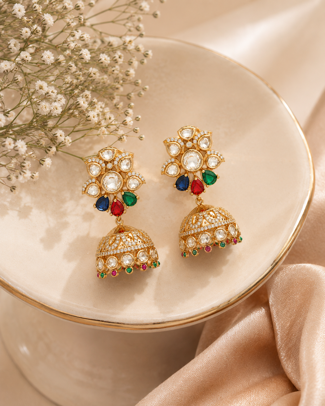 Navratna Noor Jhumkas