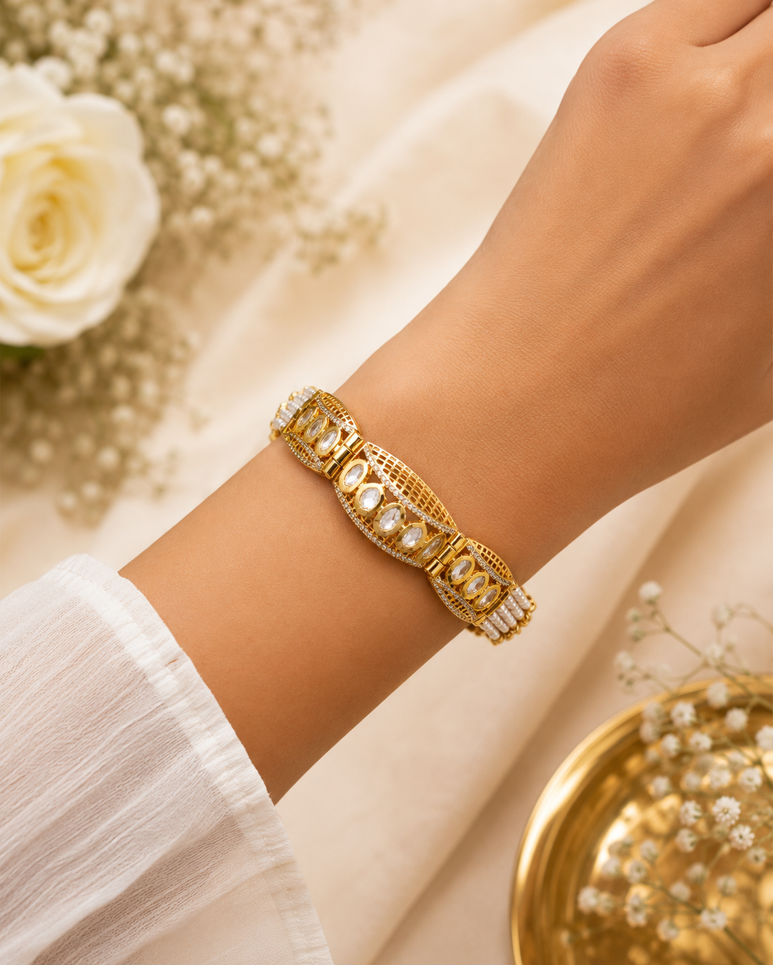 Pearl Royale Kundan Bracelet