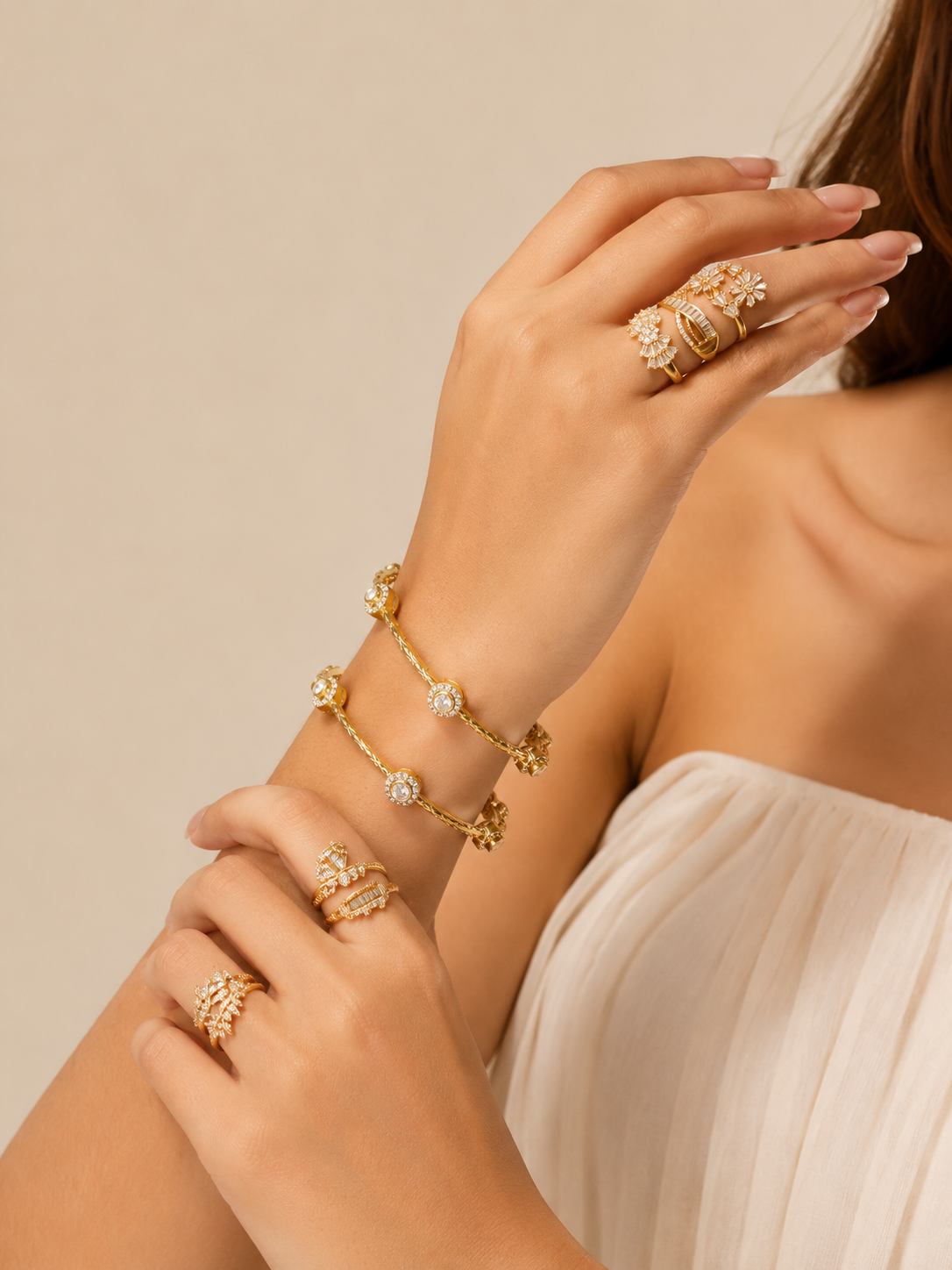 Celeste Halo Crystal Bangles