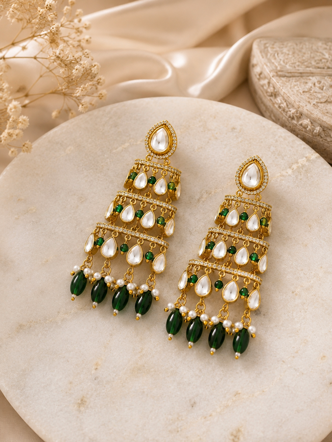 Emerald Noor Cascade Chandeliers